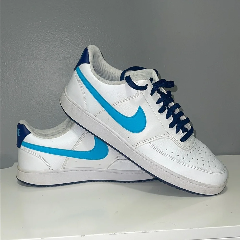 Nike Court Vision Low White‎ Laser Blue Navy Sneakers DM1187-100 Mens 10.5